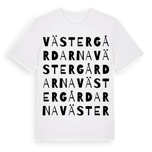Västergårdarna ordlek t-shirt – ekologisk bomull t-shirt från Pinshirt