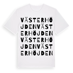 Västerhöjden ordlek t-shirt – ekologisk bomull t-shirt från Pinshirt