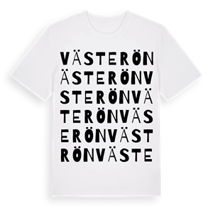 Västerön ordlek t-shirt – ekologisk bomull t-shirt från Pinshirt