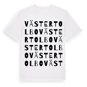 Västertolbo ordlek t-shirt – ekologisk bomull t-shirt från Pinshirt