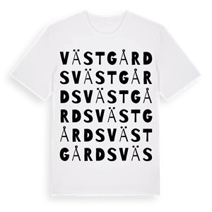 Västgårds ordlek t-shirt – ekologisk bomull t-shirt från Pinshirt