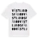 White t-shirt med Västlunds Fäbod ordlek t-shirt