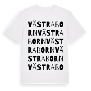 Västra Born ordlek t-shirt – ekologisk bomull t-shirt från Pinshirt