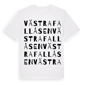 Västra Fallåsen ordlek t-shirt – ekologisk bomull t-shirt från Pinshirt