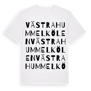 Västra Hummelkölen ordlek t-shirt – ekologisk bomull t-shirt från Pinshirt