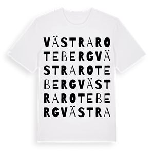 Västra Roteberg ordlek t-shirt – ekologisk bomull t-shirt från Pinshirt
