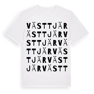 Västtjär ordlek t-shirt – ekologisk bomull t-shirt från Pinshirt