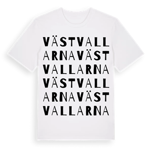 Västvallarna ordlek t-shirt – ekologisk bomull t-shirt från Pinshirt