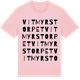 Pink Cotton t-shirt med Vitmyrstorpet ordlek t-shirt