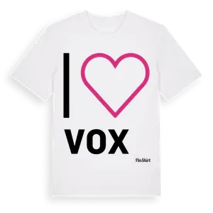 Jag älskar Vox t-shirt stort tryck – ekologisk bomull t-shirt från Pinshirt