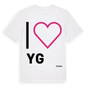 Jag älskar Yg t-shirt stort tryck – ekologisk bomull t-shirt från Pinshirt