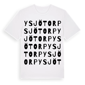 Ysjötorp ordlek t-shirt – ekologisk bomull t-shirt från Pinshirt
