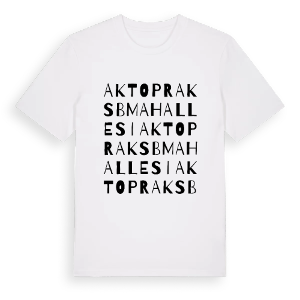 Aktoprak SB Mahallesi ordlek t-shirt – ekologisk bomull t-shirt från Pinshirt