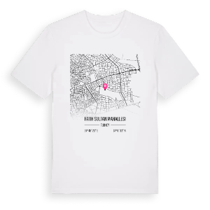 Fatih Sultan Mahallesi karta t-shirt – ekologisk bomull t-shirt från Pinshirt