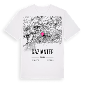 Gaziantep karta t-shirt – ekologisk bomull t-shirt från Pinshirt