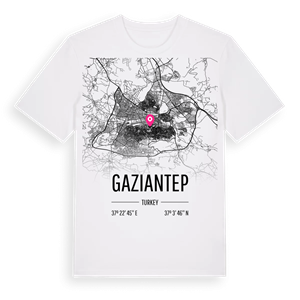 Gaziantep karta t-shirt – ekologisk bomull t-shirt från Pinshirt