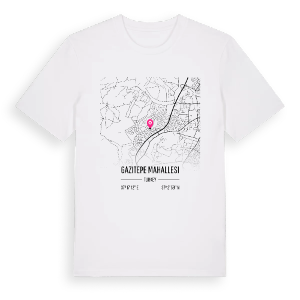 Gazitepe Mahallesi karta t-shirt – ekologisk bomull t-shirt från Pinshirt