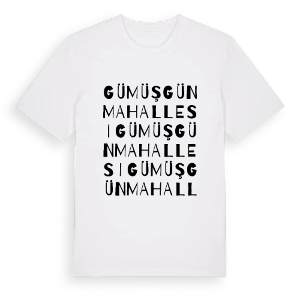 Gümüşgün Mahallesi ordlek t-shirt – ekologisk bomull t-shirt från Pinshirt
