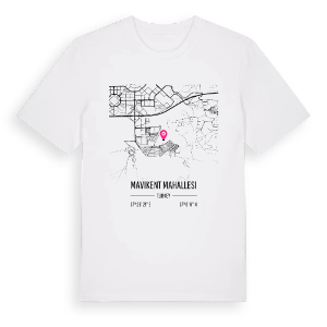 Mavikent Mahallesi karta t-shirt – ekologisk bomull t-shirt från Pinshirt