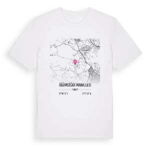 Öğümsöğüt Mahallesi karta t-shirt – ekologisk bomull t-shirt från Pinshirt