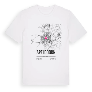 Apeldoorn karta t-shirt – ekologisk bomull t-shirt från Pinshirt