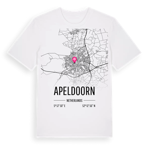 Apeldoorn karta t-shirt – ekologisk bomull t-shirt från Pinshirt