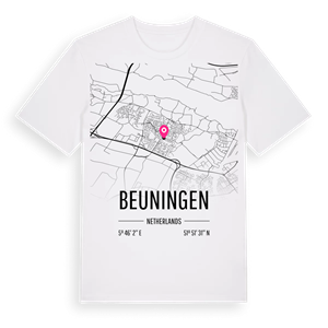 Beuningen karta t-shirt – ekologisk bomull t-shirt från Pinshirt