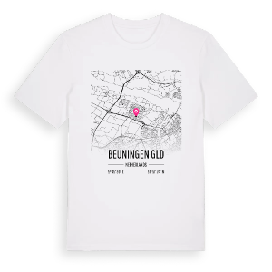 Beuningen Gld karta t-shirt – ekologisk bomull t-shirt från Pinshirt