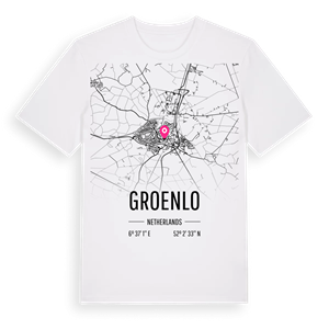 Groenlo karta t-shirt – ekologisk bomull t-shirt från Pinshirt