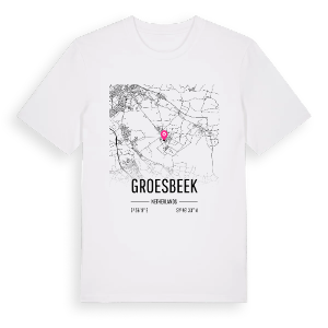 Groesbeek karta t-shirt – ekologisk bomull t-shirt från Pinshirt