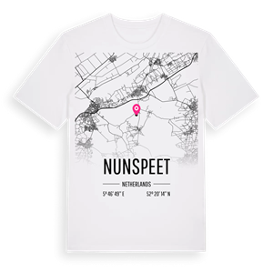 Nunspeet karta t-shirt – ekologisk bomull t-shirt från Pinshirt