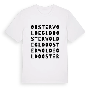 Oosterwolde Gld ordlek t-shirt – ekologisk bomull t-shirt från Pinshirt