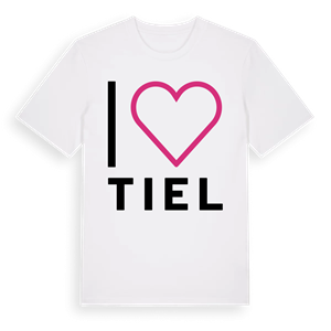 Jag älskar Tiel t-shirt stort tryck – ekologisk bomull t-shirt från Pinshirt