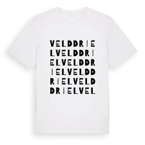 Velddriel ordlek t-shirt – ekologisk bomull t-shirt från Pinshirt