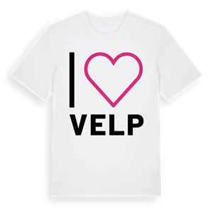 Jag älskar Velp t-shirt stort tryck – ekologisk bomull t-shirt från Pinshirt