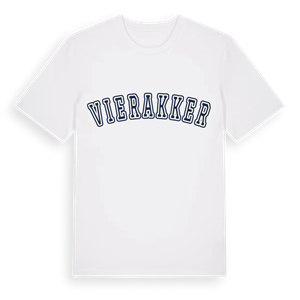 Vierakker college t-shirt – ekologisk bomull t-shirt från Pinshirt