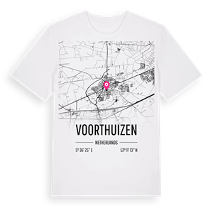 Voorthuizen karta t-shirt – ekologisk bomull t-shirt från Pinshirt
