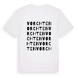 Vorchten ordlek t-shirt – ekologisk bomull t-shirt från Pinshirt