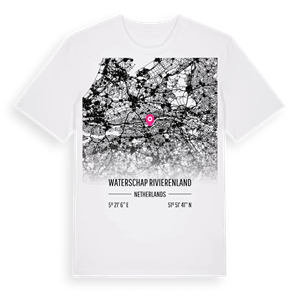 Waterschap Rivierenland karta t-shirt – ekologisk bomull t-shirt från Pinshirt