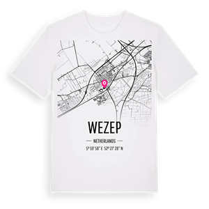 Wezep karta t-shirt – ekologisk bomull t-shirt från Pinshirt