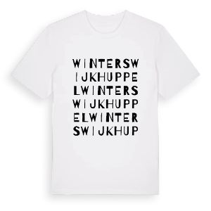 Winterswijk Huppel ordlek t-shirt – ekologisk bomull t-shirt från Pinshirt