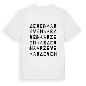 Zevenaar ordlek t-shirt – ekologisk bomull t-shirt från Pinshirt
