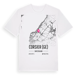 Corsier (GE) karta t-shirt – ekologisk bomull t-shirt från Pinshirt