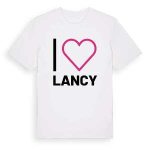 Jag älskar Lancy t-shirt stort tryck – ekologisk bomull t-shirt från Pinshirt