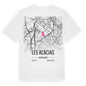 Les Acacias karta t-shirt – ekologisk bomull t-shirt från Pinshirt