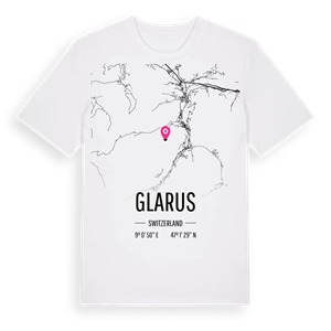 Glarus karta t-shirt – ekologisk bomull t-shirt från Pinshirt