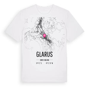 Glarus karta t-shirt – ekologisk bomull t-shirt från Pinshirt