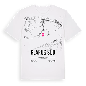 Glarus Süd karta t-shirt – ekologisk bomull t-shirt från Pinshirt