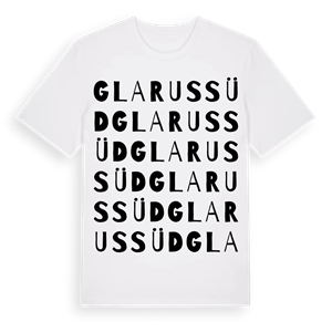Glarus Süd ordlek t-shirt – ekologisk bomull t-shirt från Pinshirt