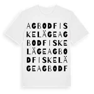 Agbod fiskeläge ordlek t-shirt – ekologisk bomull t-shirt från Pinshirt